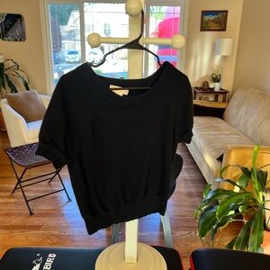 Michael Kors Black Short Sleeve Cashmere Sweater